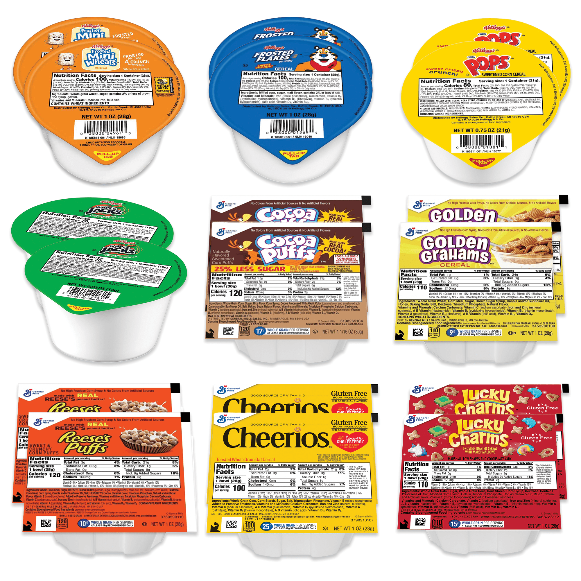 General Mills & Kellogg's Cereal Bowl Variety Pack of 9 Flavors 2 of
