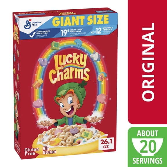 General Mills Lucky Charms with Marshmallows Giant Size Cereal 26.1 oz - Pack of 2
