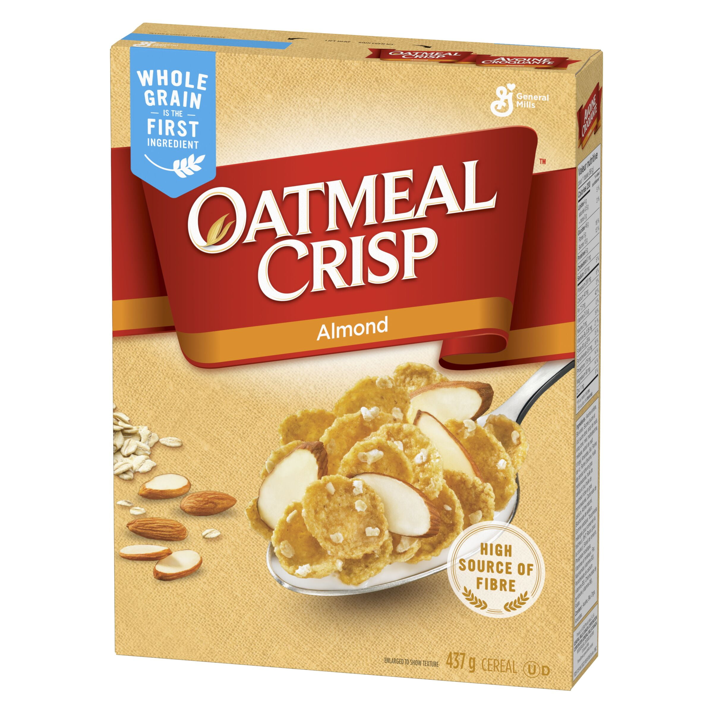 General Mills, Oatmeal Crisp Almond Cereal, 437g/15.3 oz., Box