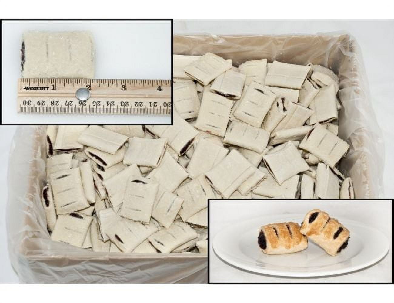 General Mills Pillsbury Blueberry-Sugared Puff Pastry Dough - Strudel Bites, 0.8 Ounce - 320 per case.