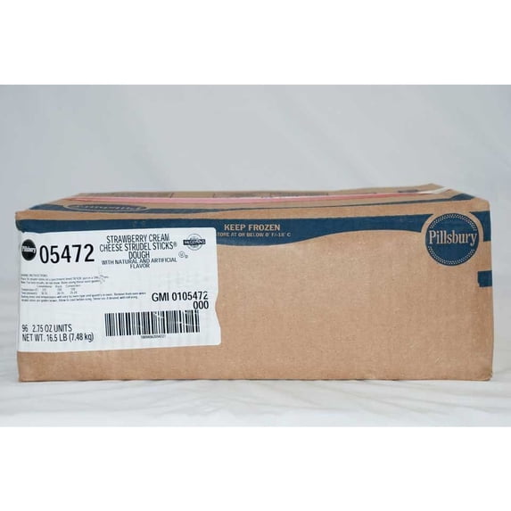 General Mills Pillsbury Strawberry Creme Cheese Puff Pastry Dough - Strudel Sticks, 2.75 Ounce -- 96 per Case.