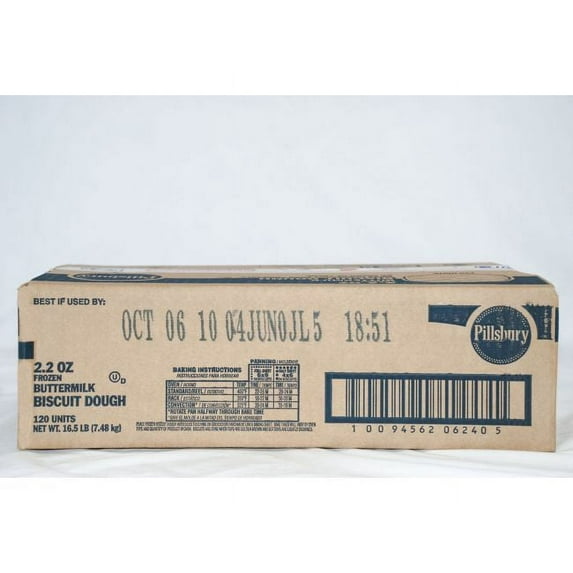 General Mills Pillsbury Unbaked Buttermilk Biscuit Dough, 2.2 Ounce - 120 per case.