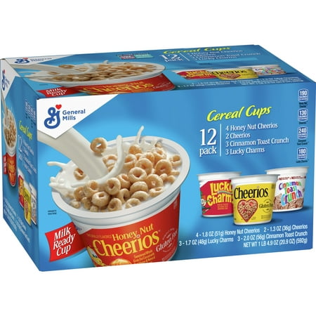 General Mills Single Serve Cereal Cups Variety Pack, 20.9 oz (12 Cups)