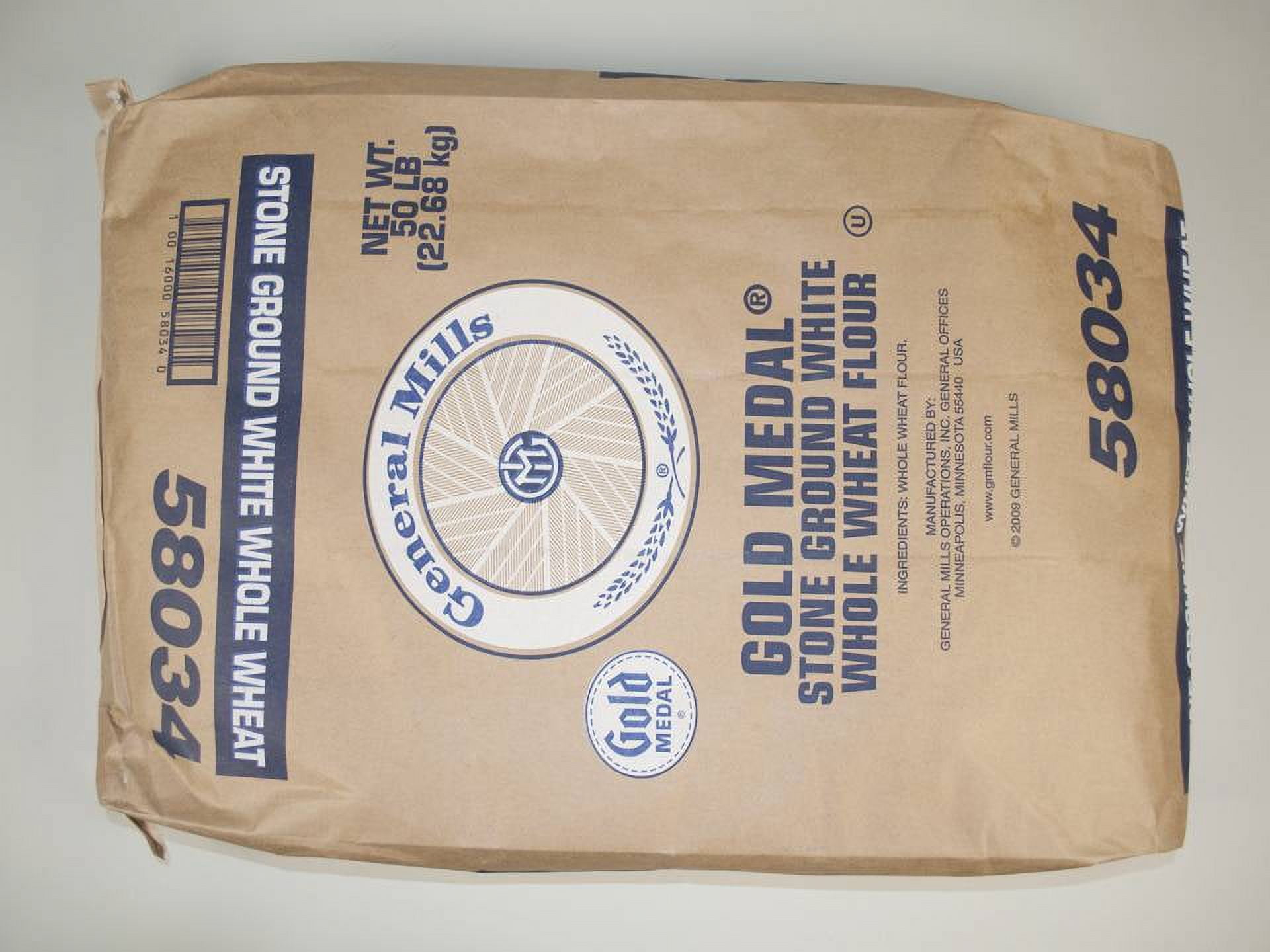General Mills Untreated Fine Ground Stone Ground White Whole Wheat Flour, 50 Pound -- 1 each.