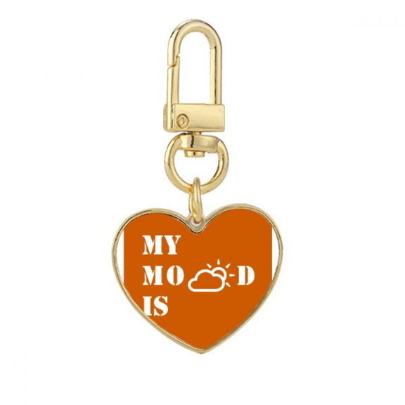 General Mood Cloud Weather Gold Heart Keychain Metal Keyring Holder