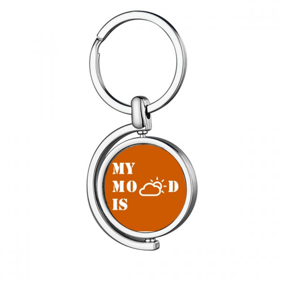 General Mood Cloud Weather Rotating Keychain Metal Keyring Holder