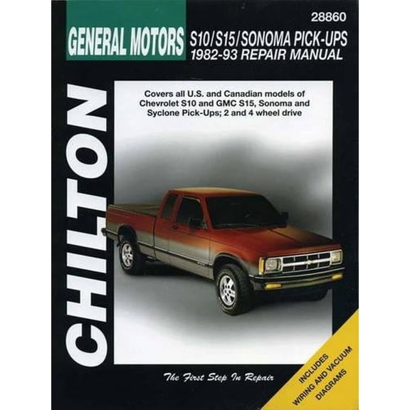 Pre-Owned General Motors from (1982-93) for of Chevrolet S10 & GMC S15, Sonoma & Syclone Pick-Ups for both 2 & 4 wheel drive Chilton Repair Manual (USA) ^