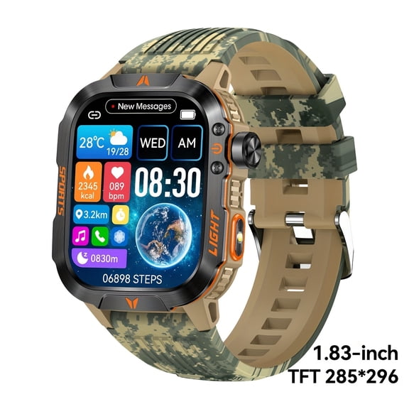 Smart Watch with Call Function, 100+ Sports Modes, Altimeter Barometer, 600mAh Battery, Fitness Tracker for Android