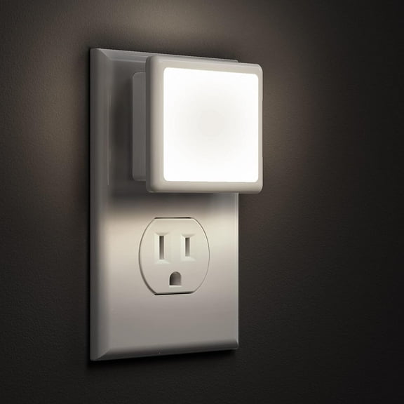 General Night Lights Plug into Wall 2-Pack, 0.3W Plug in Night Light, Dusk to Dawn, 3000K Soft White, Bright Nightlight Auto-On/Off, for Adults Kids Room Bedroom Bathroom Hallway Kitchen, Non-Dim