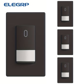 General Occupancy Motion Sensor Light Switch, PIR Infrared Motion Activated Wall Switch, No Neutral Wire, Single Pole for CFL/LED/Incandescent Bulb, Wall Plate Included, (4 Pack, Matte Black)