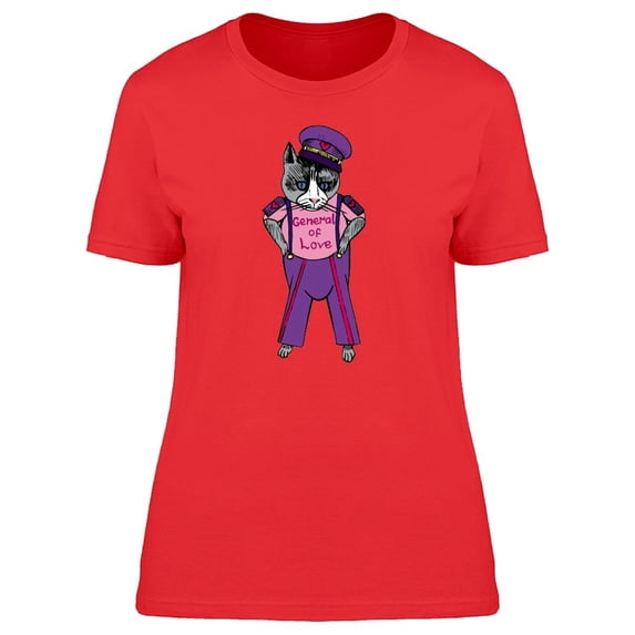 General Of Love Funny Cat Tee Women's -Image by Shutterstock