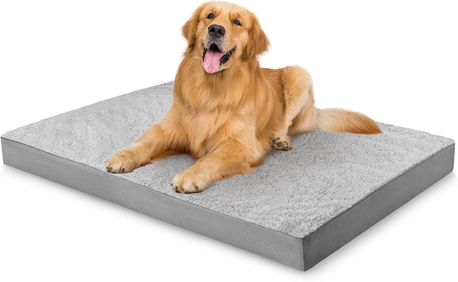 General Orthopedic Dog Bed for Large Dogs, Egg Crate Foam & Removable Cover, Washable Pet Bed, 36 x 27 Inch, Gray