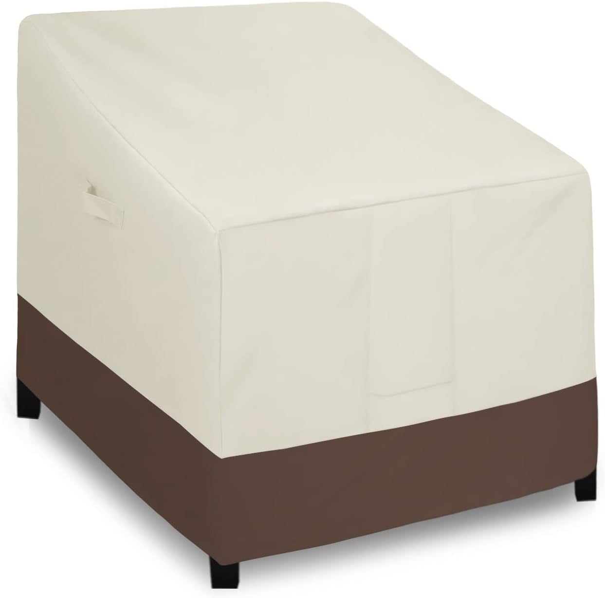 General Outdoor Chair Cover Waterproof, Heavy Duty Patio Chair Cover, Windproof Outdoor Furniture Cover with Air Vent (1 Pack-37Wx30Dx31H inch, Beige/Brown)