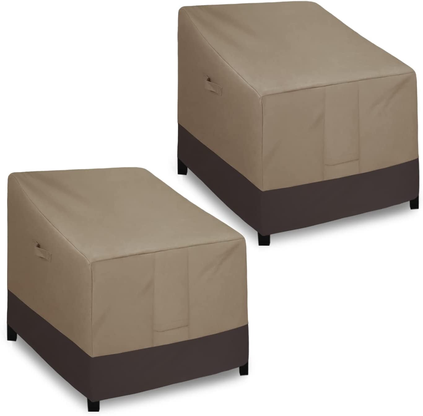 General Outdoor Chair Cover Waterproof, Heavy Duty Patio Chair Cover, Windproof Outdoor Furniture Cover with Air Vent (2 Pack-32Wx37Dx31H inch, Camel/Dark Brown)