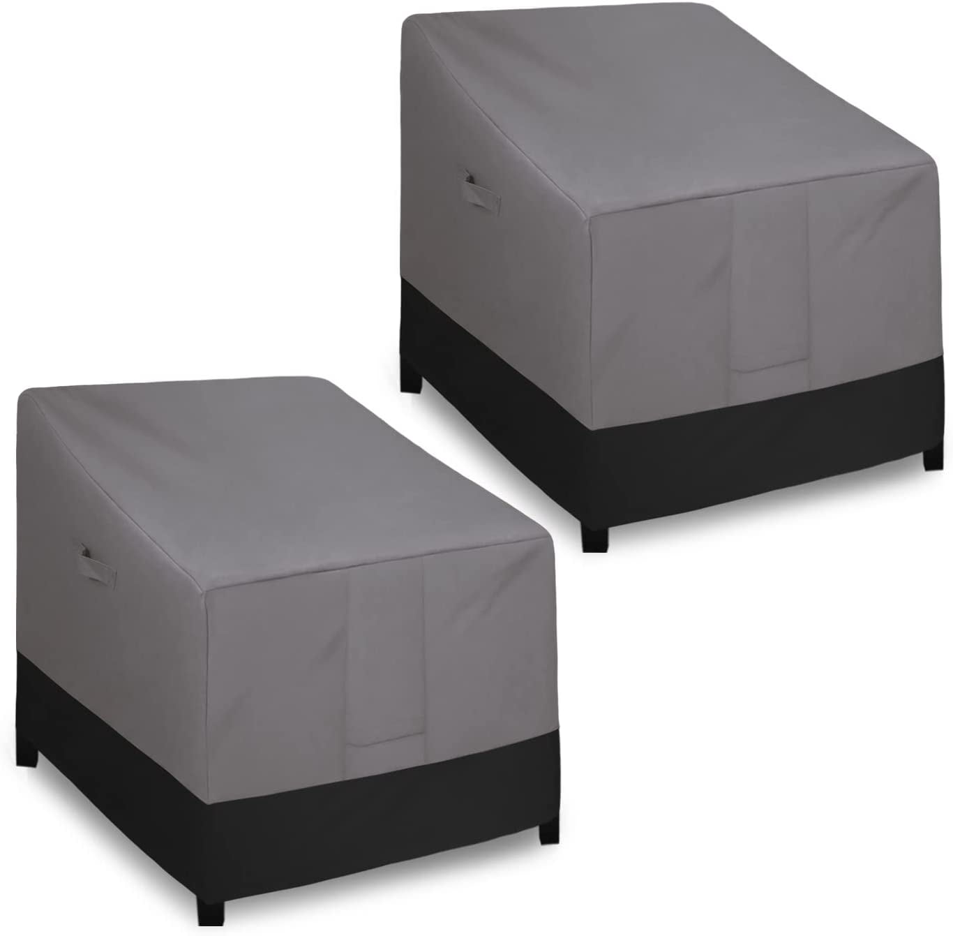 General Outdoor Chair Cover Waterproof, Heavy Duty Patio Chair Cover, Windproof Outdoor Furniture Cover with Air Vent (2 Pack-33.5Wx31.5Dx36H inch, Gray/Black)