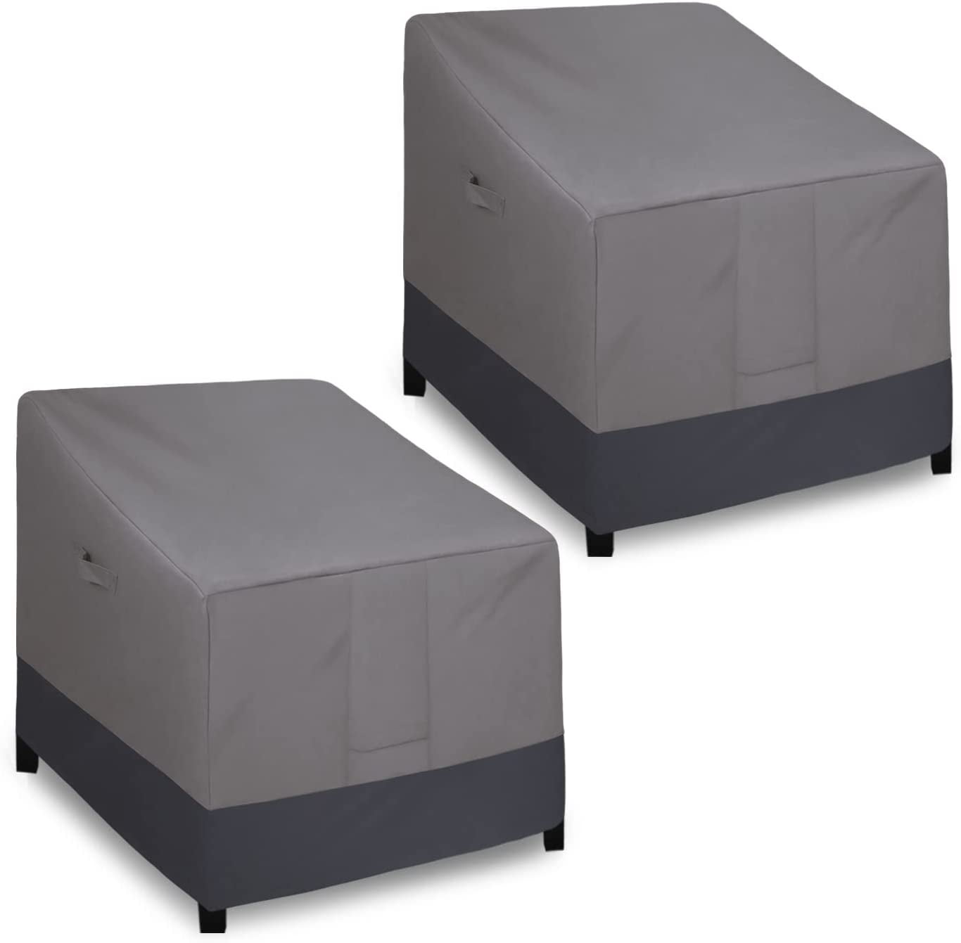 General Outdoor Chair Cover Waterproof, Heavy Duty Patio Chair Cover, Windproof Outdoor Furniture Cover with Air Vent (2 Pack-33.5Wx31.5Dx36H inch, Gray/Dark Gray)