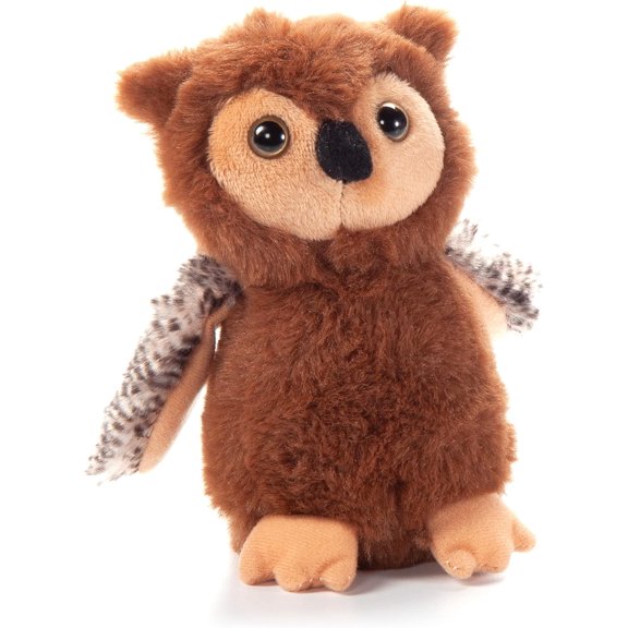 General Owl Stuffed Animal Plushie, Gifts for Kids, Wild Onez Babiez Wildlife Animals, Brown Owl Plush Toy 6 Inches