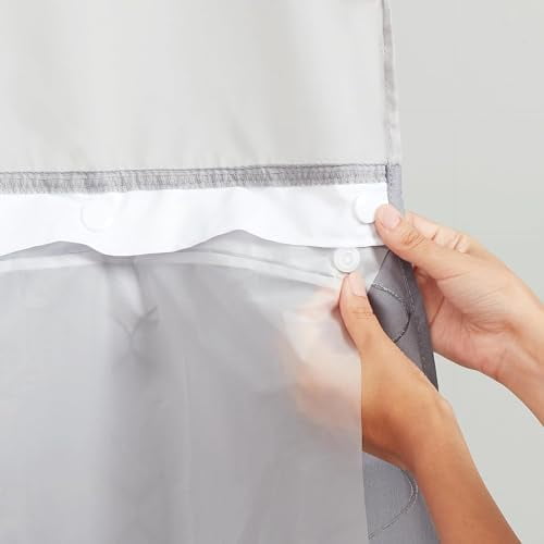 General PEVA Shower Curtain Liner Frost | 70" x 54" | Water-Repellent | Snap-in Replacement | Pack of 6