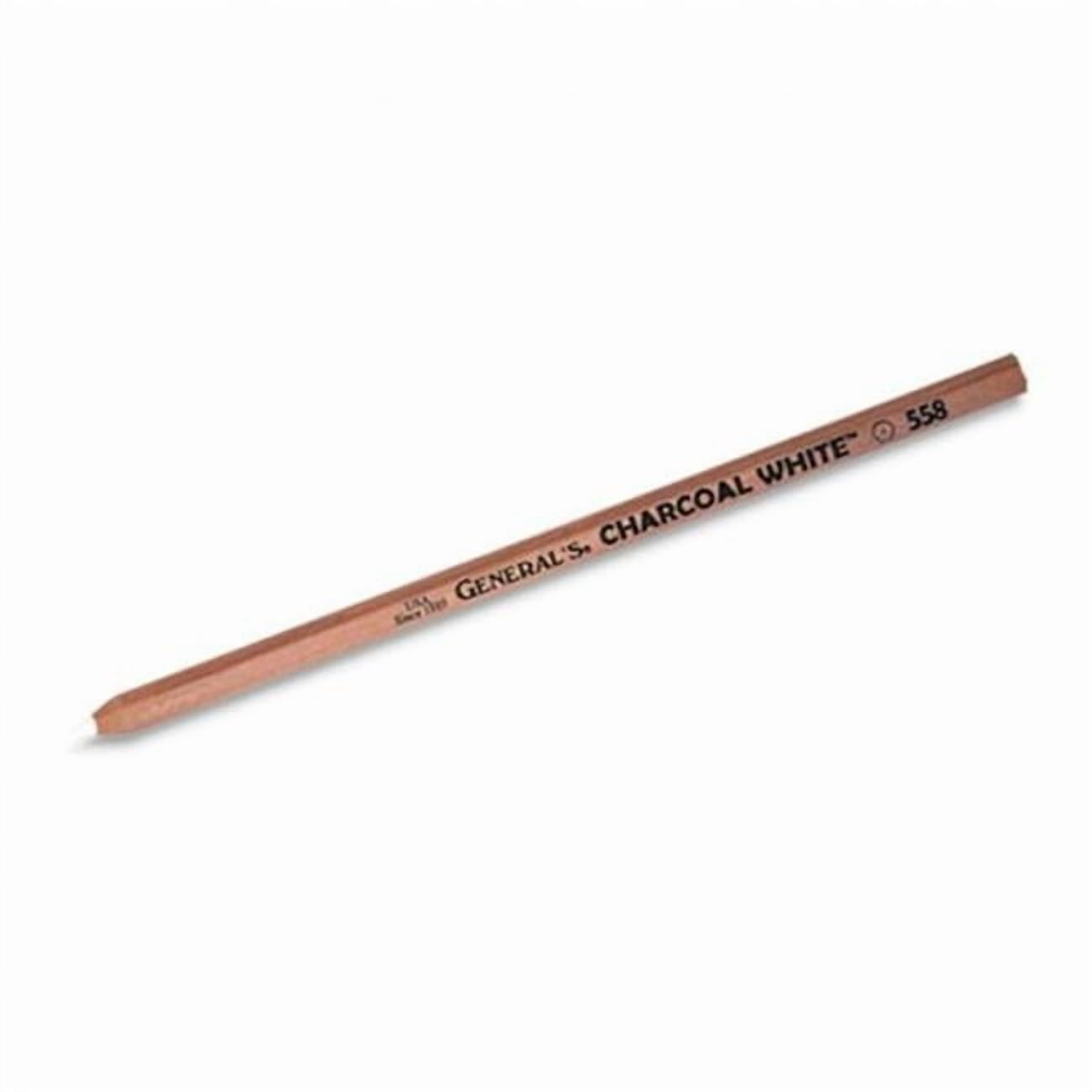 General Pencil 558-WH Charcoal Pencils- White- Pack 12