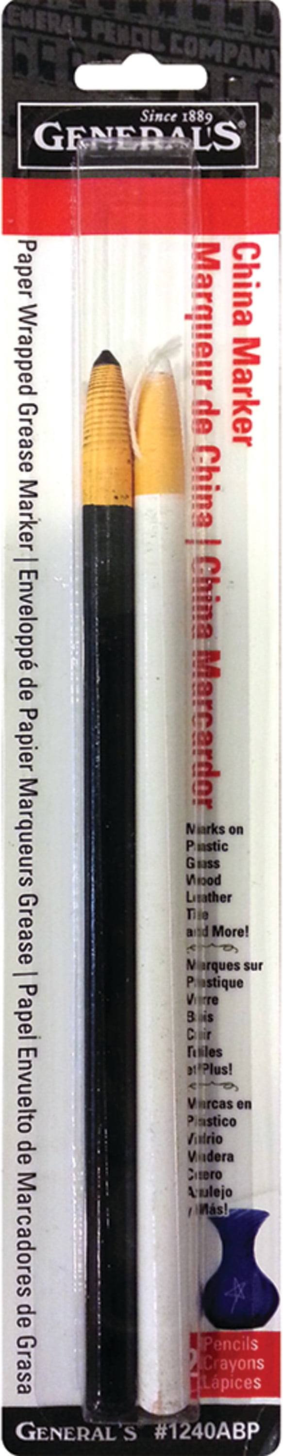 China Marker Multi-Purpose Grease Pencils 2/Pkg-Black & White - 044974124522
