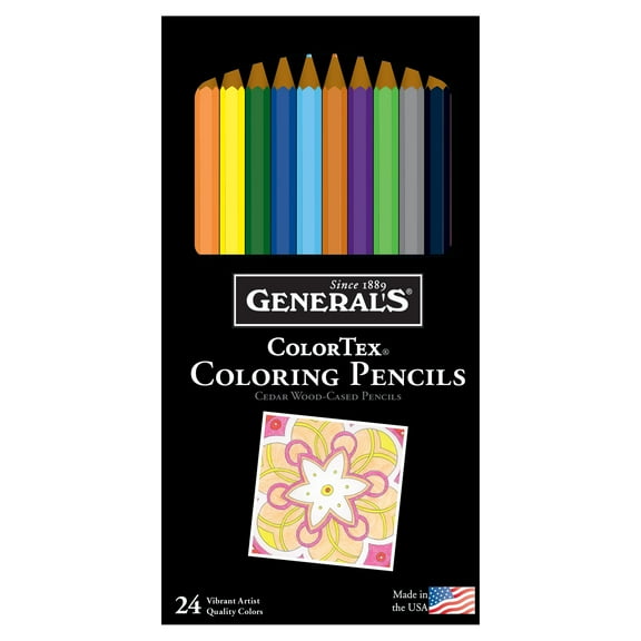 General Pencil Color-Tex Colored Pencil Set, 24-Colors