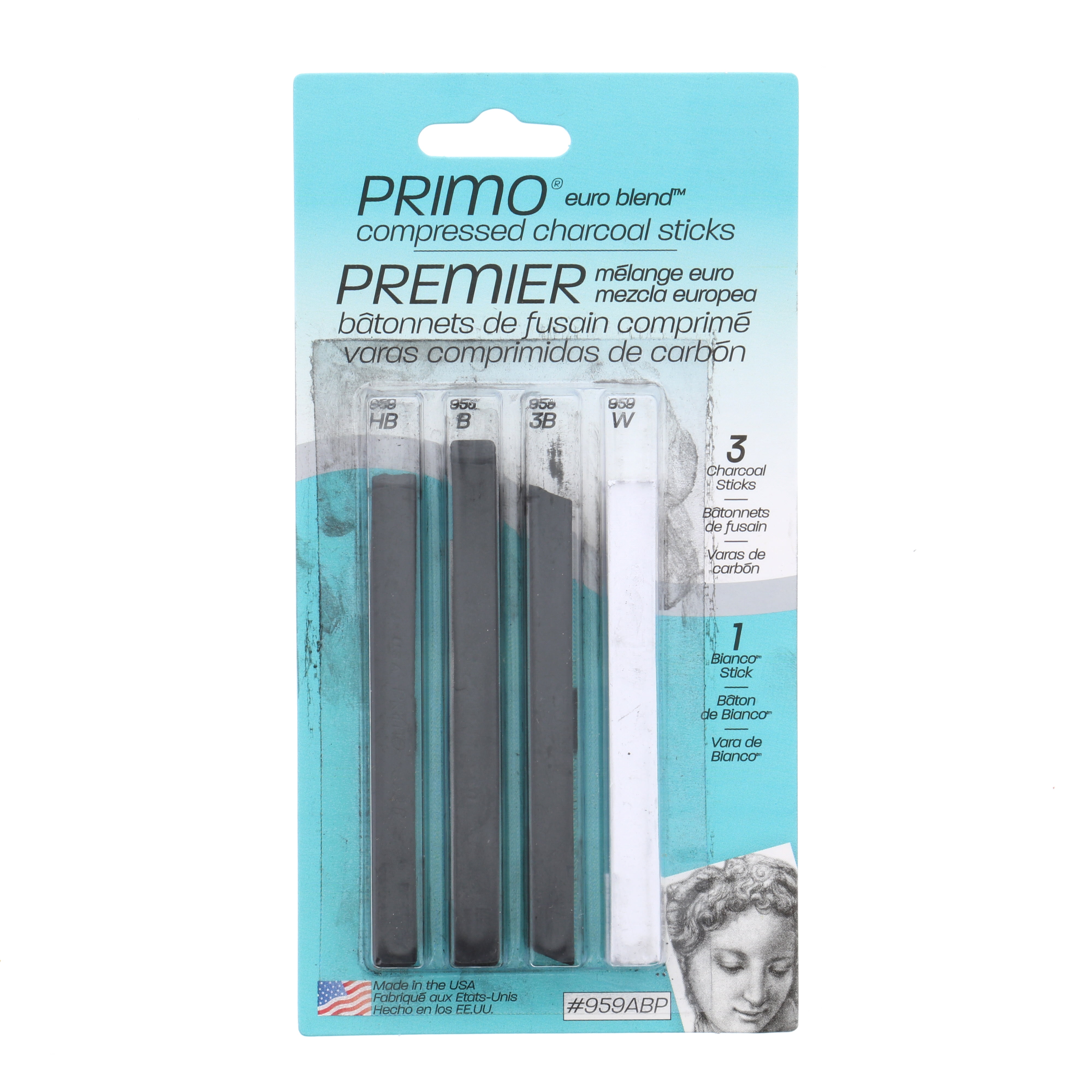 Pro Art Charcoal Compressed Charcoal Sticks, black, for charcoal