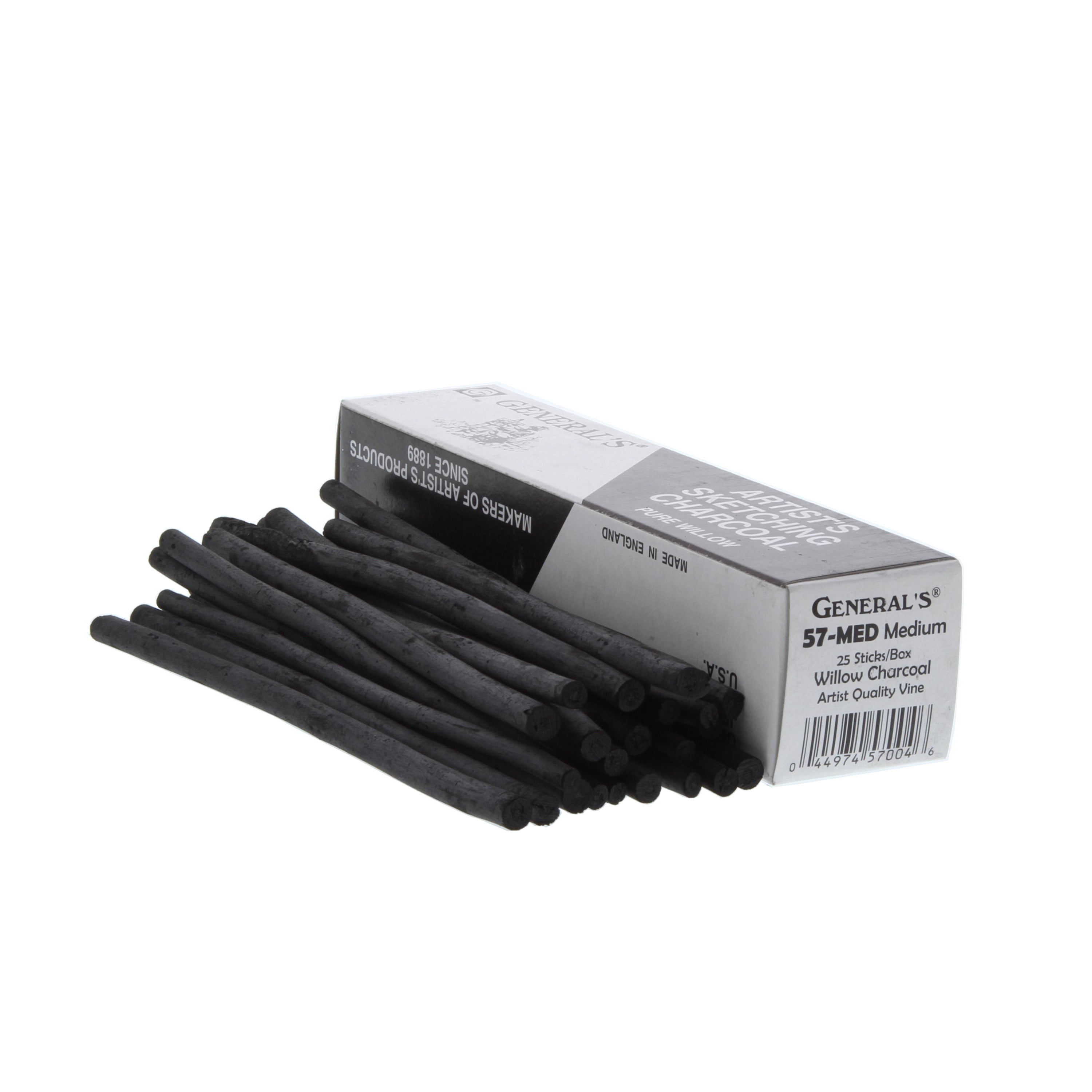 CNKOO Compressed Charcoal Rod 6Pcs Soft, Medium and Hard Grade