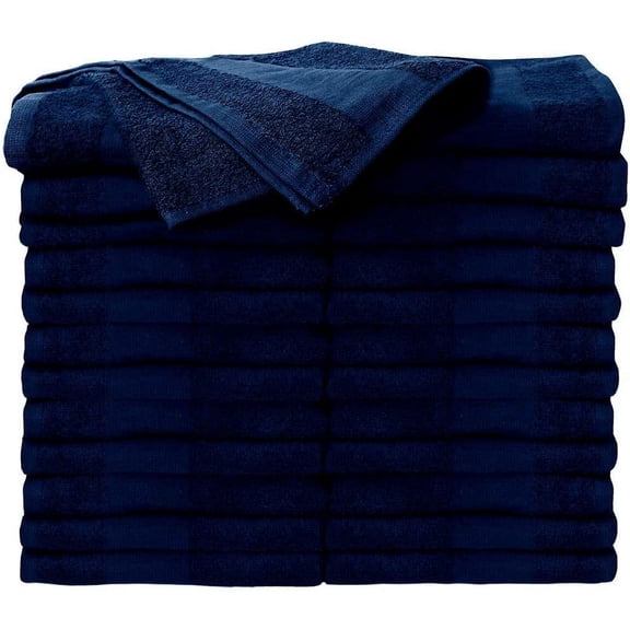 General Premium Bleach Tough Salon Towels, 100% Cotton, Bleach-Proof, Stain Resistant & Color Safe Towels for Salons, Spas, Gyms & Home, 16” W x 27” L, Navy Blue