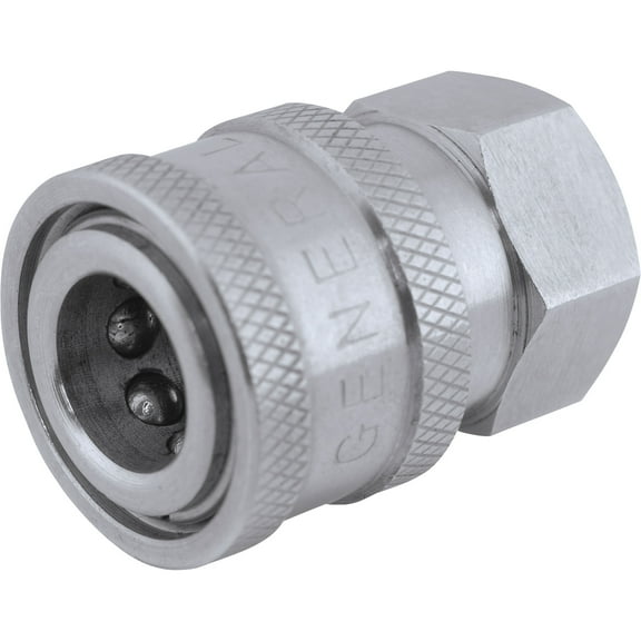 General Pump Pressure Washer Quick Coupler, 5000 PSI, 3/8in. Inlet, Stainless Steel, Model# ND10074P