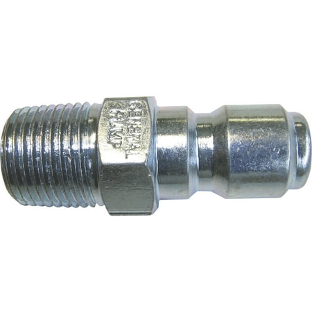 General Pump Pressure Washer Quick Coupler Male Plug, 1/4in. Inlet, 5000 PSI, Brass, Model# ND10007P