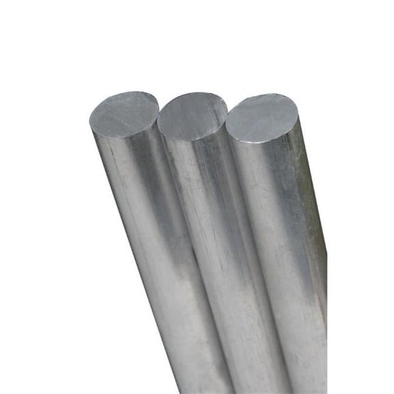 General Purpose 6061 Aluminum Rod Stock, 3/8" Dia. X 1 ft. L, Mill Finish