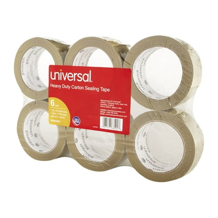 General-Purpose Box Sealing Tape, 48mm x 100m, 3" Core, Tan, 6/Pack
