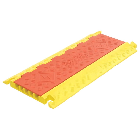 General Purpose Cable Guard, 36"L x 17-1/4"W x 1-15/16"H, 5-Channel, Yellow/Orange