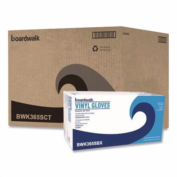 General Purpose Vinyl Gloves, Powder-Free, Small, 2.6 mil Thick, 9.5" Long, Clear, 100/Box, 10 Boxes | Bundle of 2
