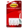 thumbnail image 1 of General Purpose Wire Hooks, Small, 0.5 Lb Cap, White, 3 Hooks And 6 Strips/pack | Bundle of 5, 1 of 5