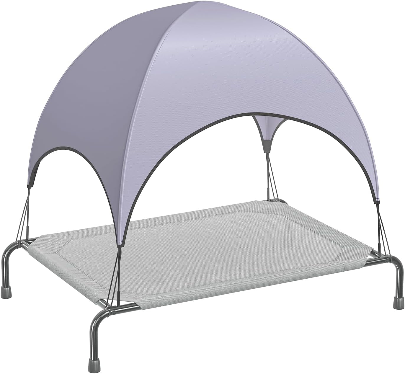 General Raised Dog Bed for Large Dogs with Canopy, Waterproof Elevated Dog Bed, Breathable Big Pet Cot, Grey