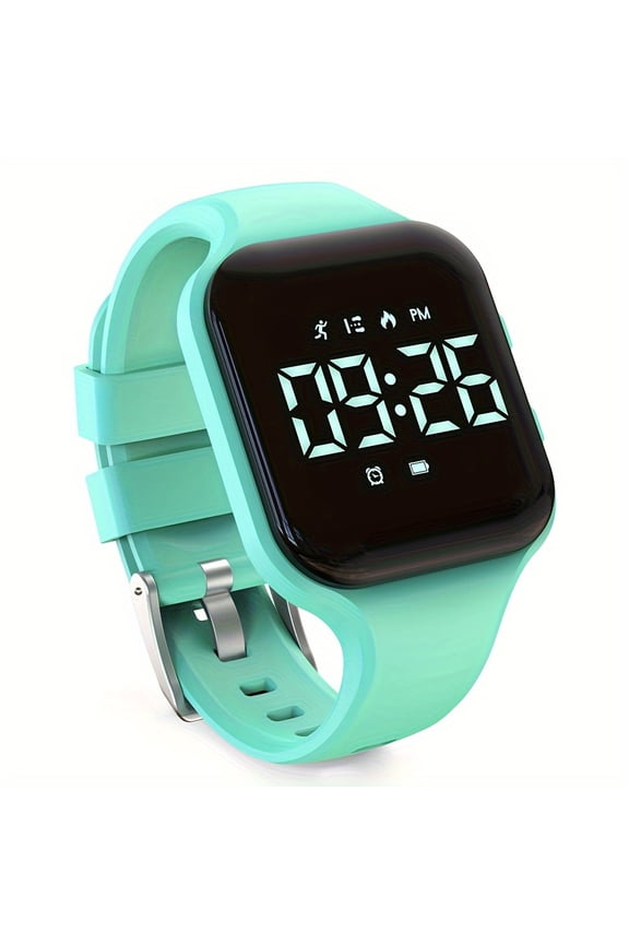 Rechargeable LED Fitness Tracker Watch with Step Counter, Alarm Clock & Stopwatch - Digital Activity Watch for Outdoor Sports, USB Charging, IP65, Casual Style, Perfect Gift for Boys & Girls