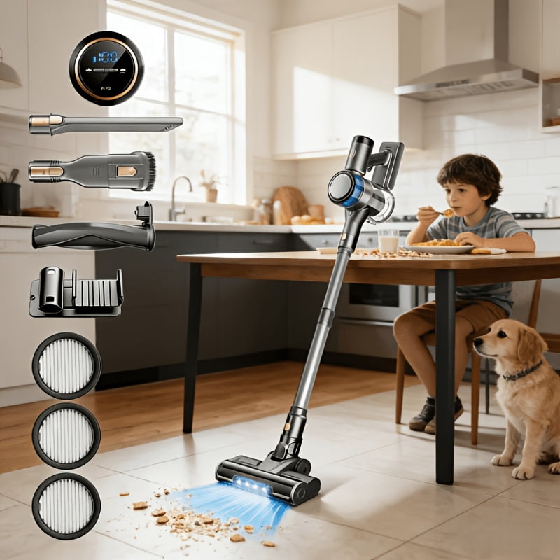 General S9 Cordless Vacuum Cleaner for Home, 45Kpa Powerful Suction, 55Min Runtime, 54.58oz Dust Cup, Vacuum Cleaner for Home, Hardwood Floor, Carpet And Pet Hair