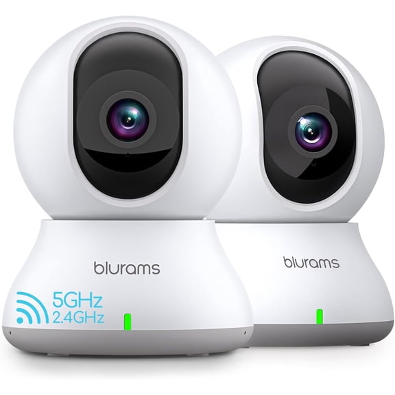 General Security Camera 2K, Baby Monitor Dog Camera 360-degree for Home Security (White-2Pack)