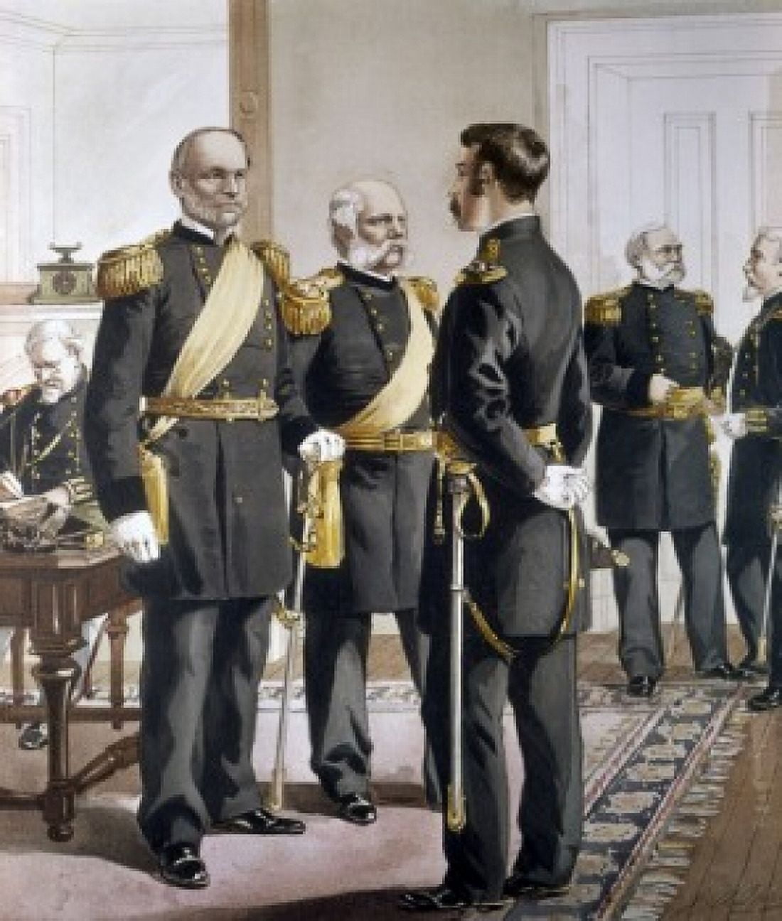 General Sherman Major General Schofield Officers and Staff by Henry Alexander Ogden (1856-1936) Canvas Art - Henry Alexander Ogden (18 x 24)