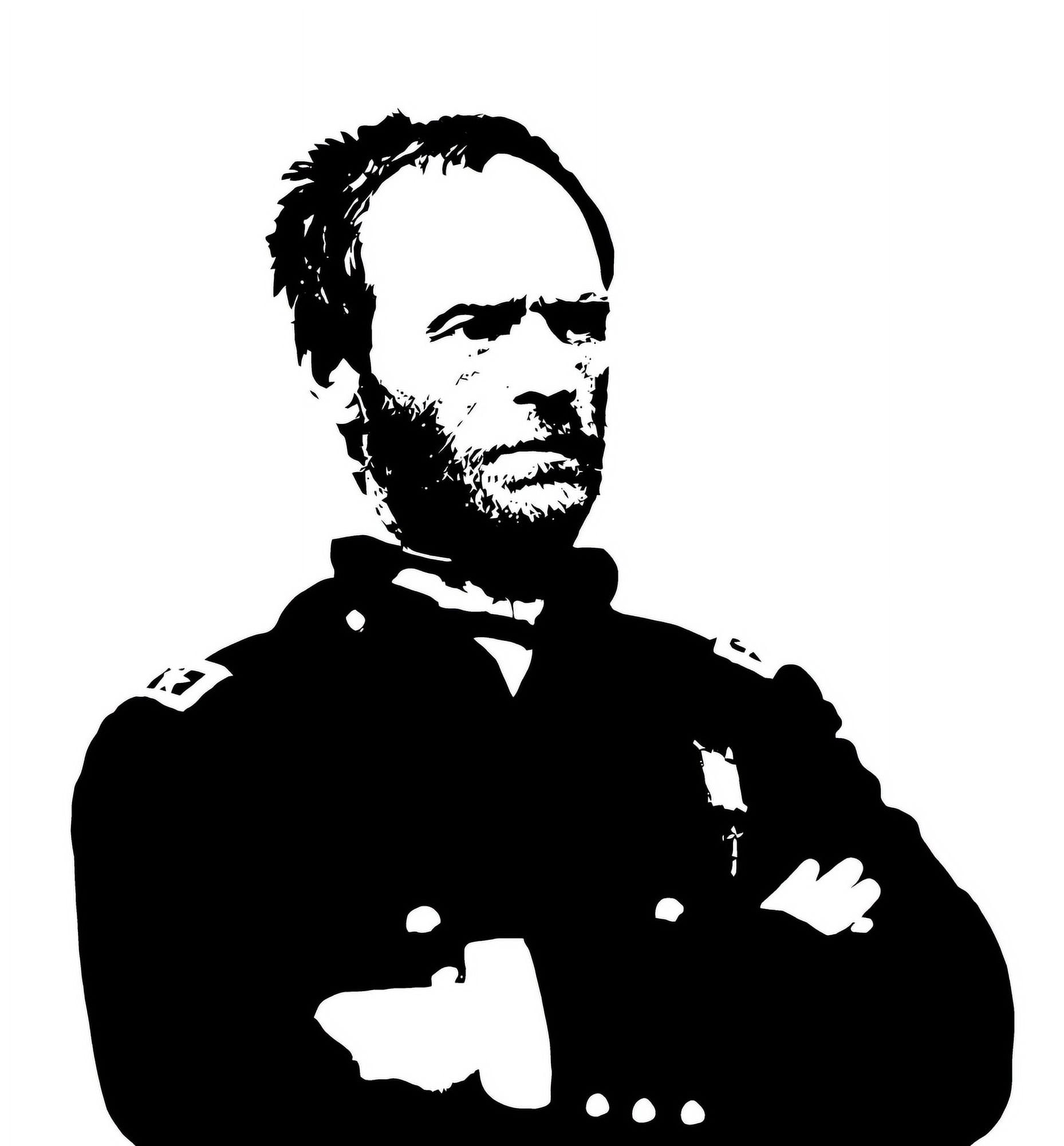 General Sherman vector portrait Canvas Art - John ParrotStocktrek Images (27 x 29)