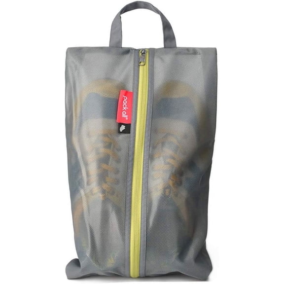 General Shoe Bag for Travel, Water-Resistant Shoe Pouch for Gym, Odor-Resistant Soccer Cleats Bag for Sport (Grey, 1-Pack)