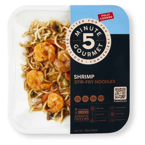 5 Minute Gourmet, Shrimp Stir Fry Noodles, 12 oz (Frozen Meal)