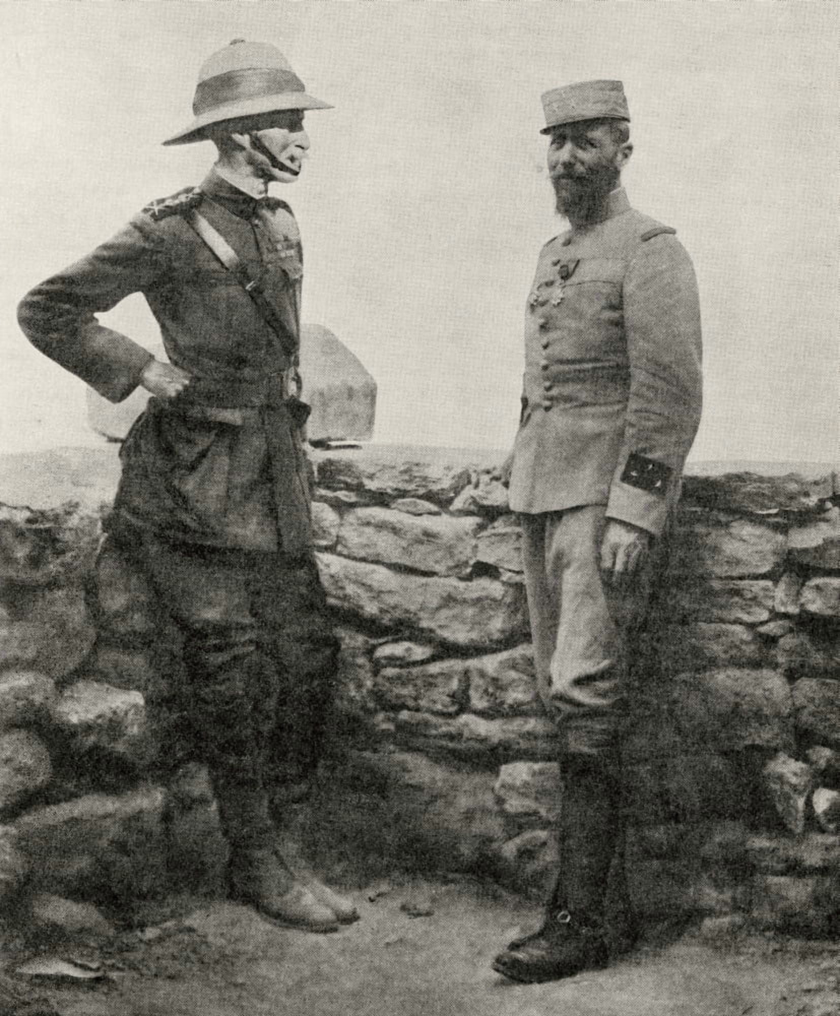 General Sir Ian Hamilton Left And General Henri Gouraud Right In Gallipoli From The Great World War A History Volume Iii Published 1916 Canvas Art - Ken Welsh Design Pics (26 x 32)