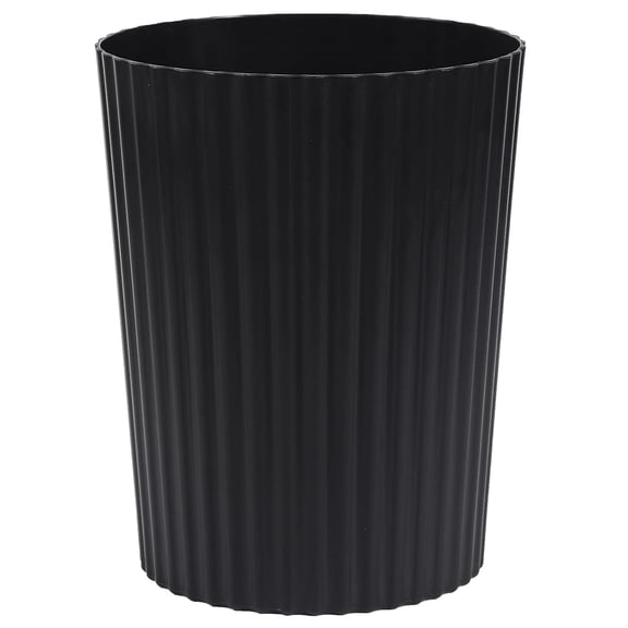 General Small Trash Can Plastic Wastebasket Round Garbage Container Bin for Bathroom, Kitchen, Bedroom, Home Office, College Dorm, Black