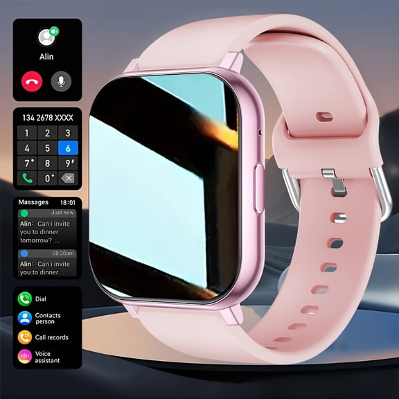 General Smart Watch Compatible for iPhone & Android, Wireless Smart Wrist Watch with Calling/SMS, Step Tracker, Camera Remote, Fitness Monitor, USB- Smartwatch for Men & Women, Clear Display, Strap