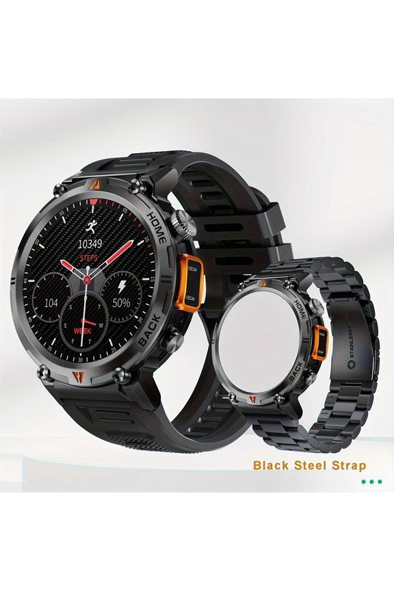 Smart Watch For Men, Smart Watch With Wireless Calling (Answer/Make Calls), LED Lighting, Outdoor Sports Watch With Weather Remote Photo Music Control Smartwatch For iPhone&Android Phone