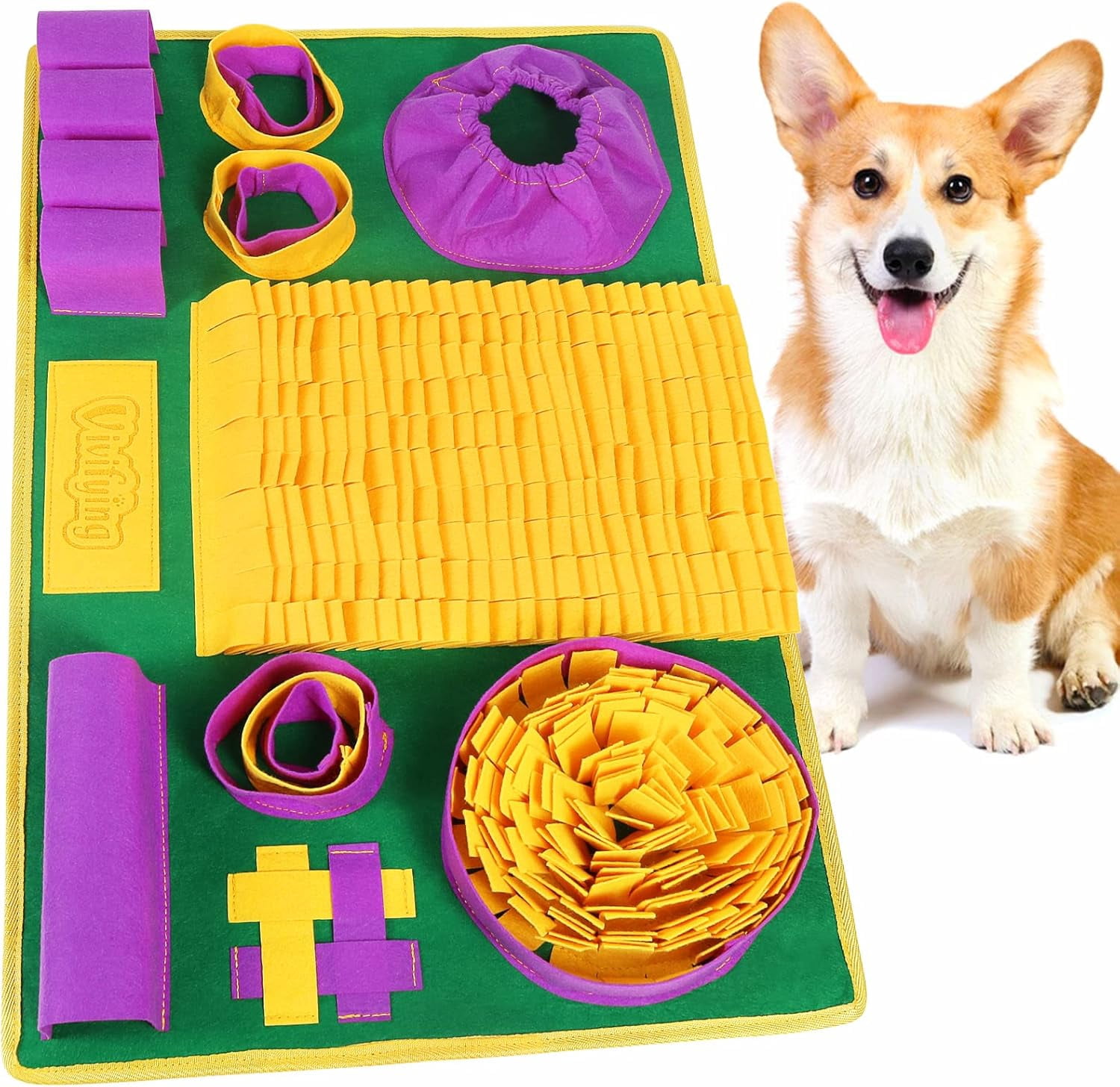 General Snuffle Mat for Dogs, Interactive Dog Puzzle Toys for Boredom and Mental Stimulation, Sniff Mat Helps Puppy and Cats Slow Eating and Keep Busy