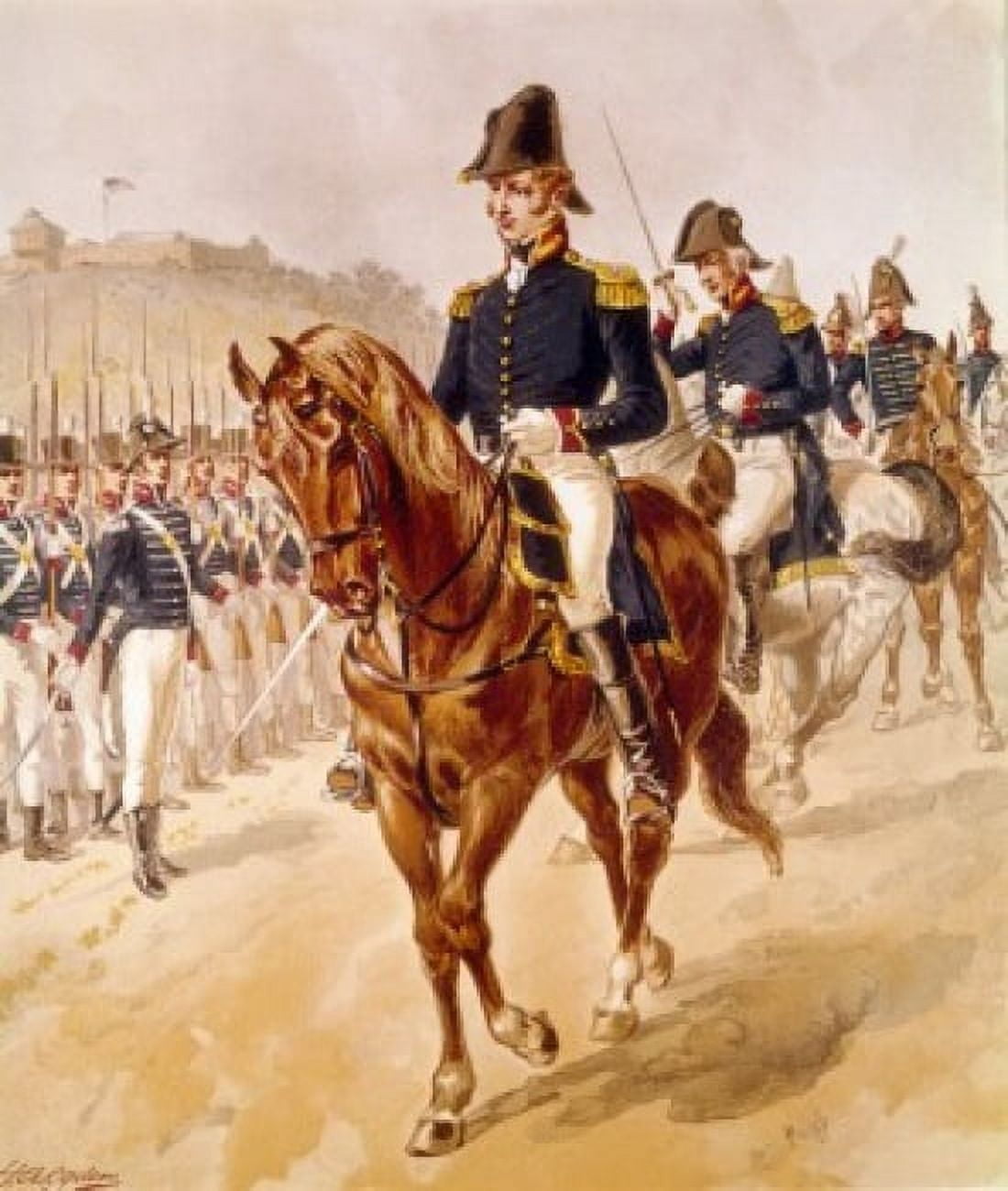 General Staff And Infantry (1810-1813) Ogden Henry Alexander (1856-1936American) Canvas Art - Henry Alexander Ogden (18 x 24)