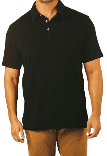 General Standard Men's Collared Polo Shirt (Black, XX-Large